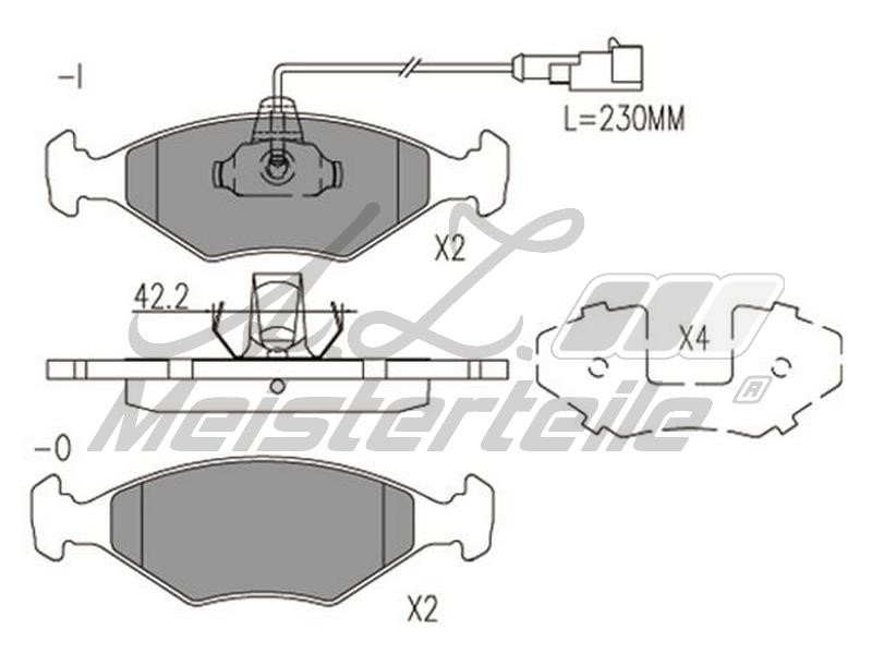 A.Z. Meisterteile AZMT-44-022-1688 Brake Pad Set, disc brake AZMT440221688