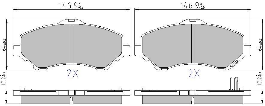 DB510850 Danblock Brake pad set