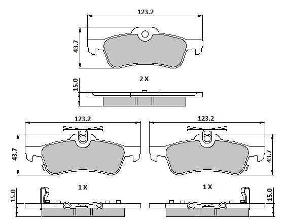 DB510456 Danblock Brake pad set