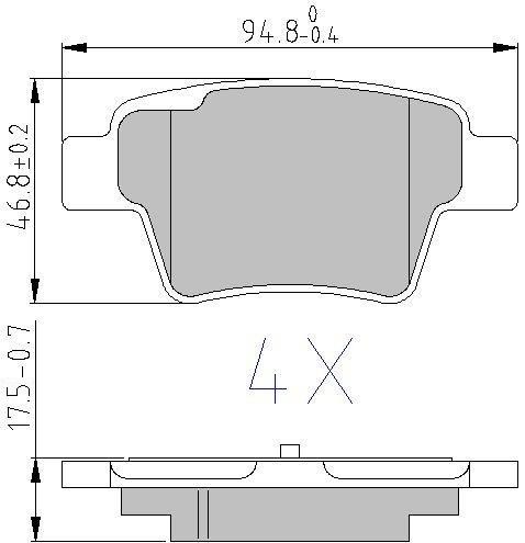 DB510763 Danblock Brake pad set