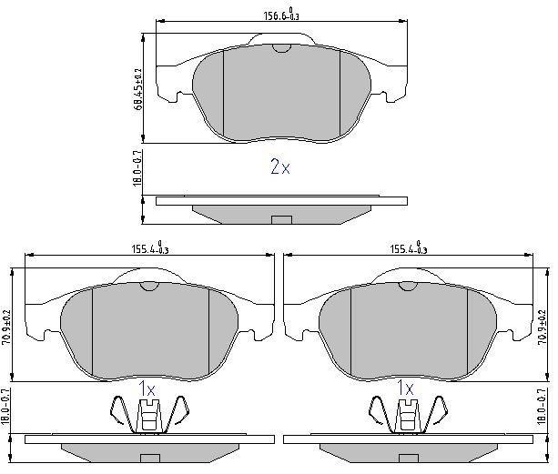 DB510770 Danblock Brake pad set