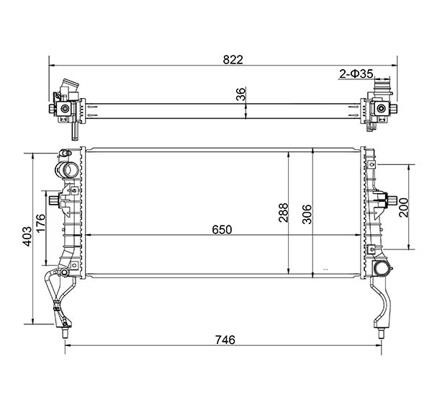 647025 Hart Engine cooling radiator