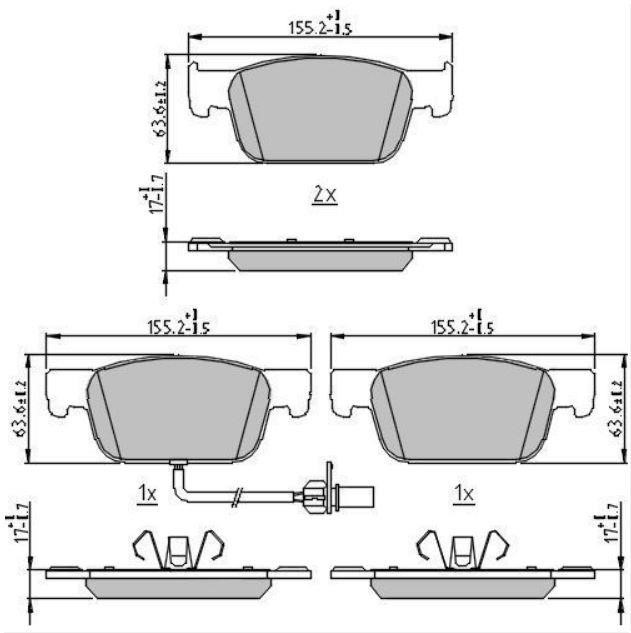 DB511329 Danblock Brake pad set