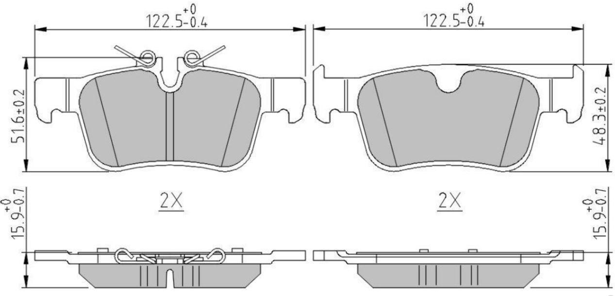 DB511361 Danblock Brake pad set