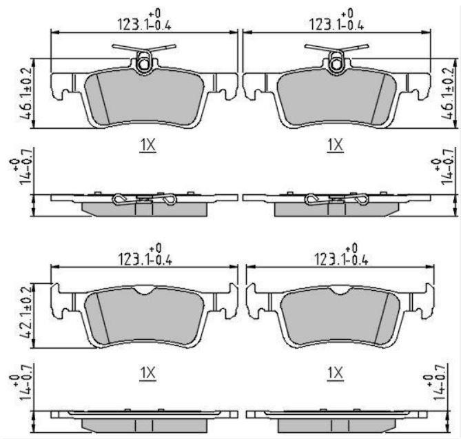 DB511445 Danblock Brake pad set