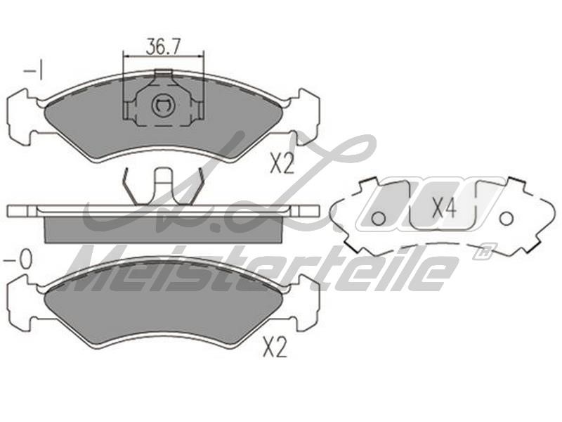 A.Z. Meisterteile AZMT-44-022-1753 Brake Pad Set, disc brake AZMT440221753