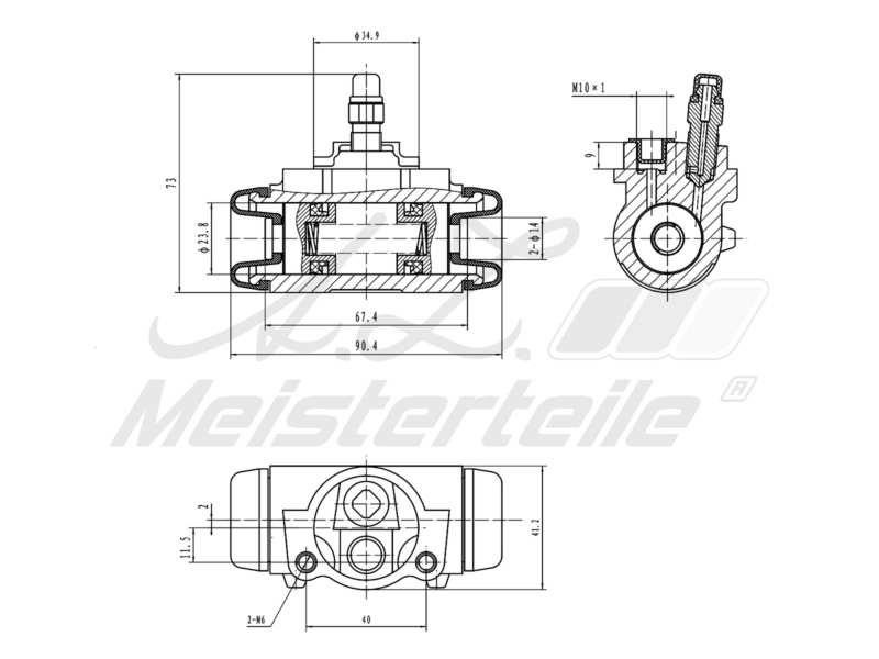 A.Z. Meisterteile AZMT-44-111-1126 Wheel Brake Cylinder AZMT441111126