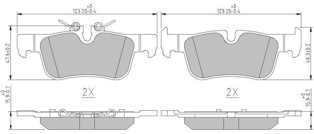 DB511195 Danblock Brake pad set