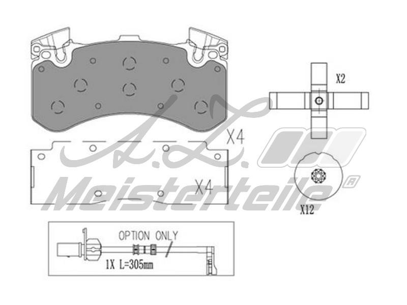 A.Z. Meisterteile AZMT-44-022-1851 Brake Pad Set, disc brake AZMT440221851
