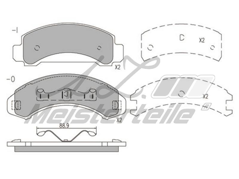 A.Z. Meisterteile AZMT-44-022-2151 Brake Pad Set, disc brake AZMT440222151