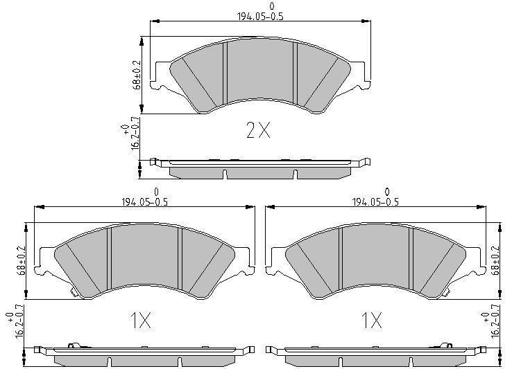 Brake pad Ford Ranger: DB511068 Danblock Brake pad set