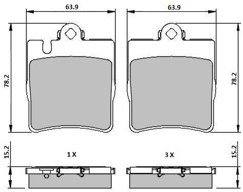 DB510361 Danblock Brake pad set