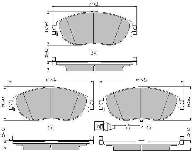 DB510947 Danblock Brake pad set