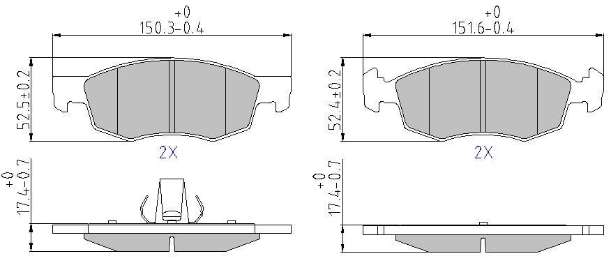 DB510718 Danblock Brake pad set