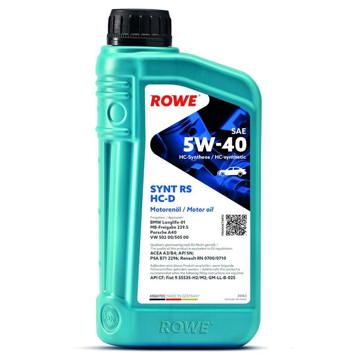 Engine oil ROWE HIGHTEC SYNT RS HC-D 5W-40, 1L Rowe 20163-0010-99