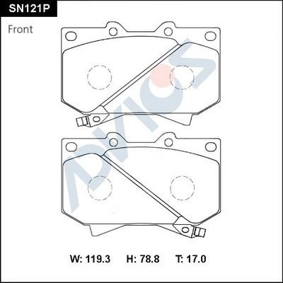 Advics SN121P Brake Pad Set, disc brake SN121P