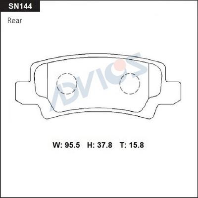 Advics SN144 Rear disc brake pads, set SN144