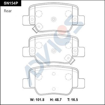 Advics SN154P Brake Pad Set, disc brake SN154P