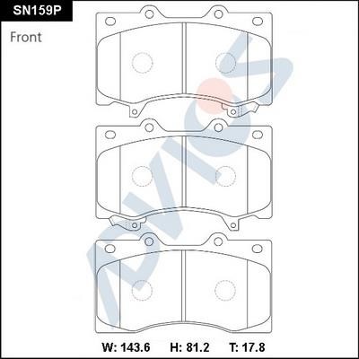 Advics SN159P Brake Pad Set, disc brake SN159P