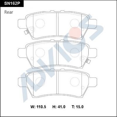 Advics SN162P Brake Pad Set, disc brake SN162P