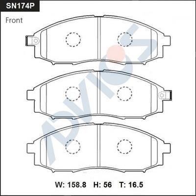 Advics SN174P Brake Pad Set, disc brake SN174P