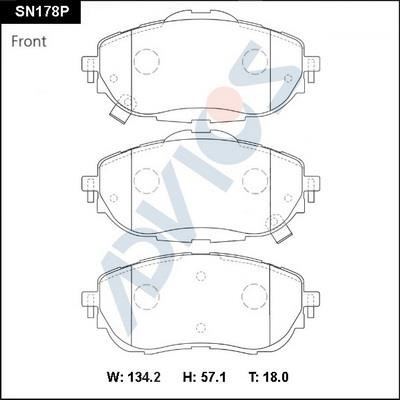 Advics SN178P Brake Pad Set, disc brake SN178P