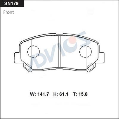 Advics SN179 Brake Pad Set, disc brake SN179