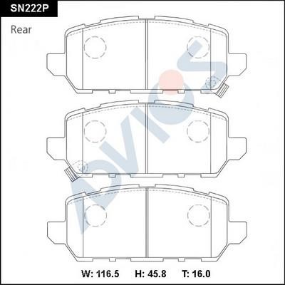 Advics SN222P Brake Pad Set, disc brake SN222P