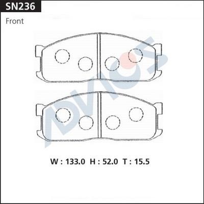 Advics SN236 Brake Pad Set, disc brake SN236