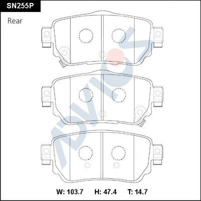 Advics SN255P Rear disc brake pads, set SN255P