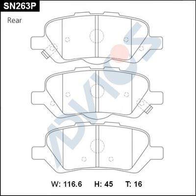 Advics SN263P Brake Pad Set, disc brake SN263P
