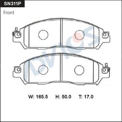 Advics SN311P Brake Pad Set, disc brake SN311P