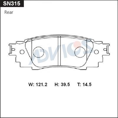 Advics SN315 Brake Pad Set, disc brake SN315