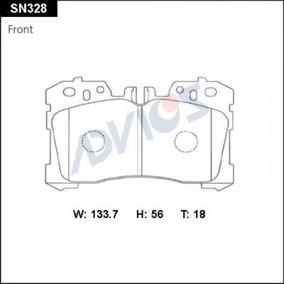 Advics SN328 Brake Pad Set, disc brake SN328