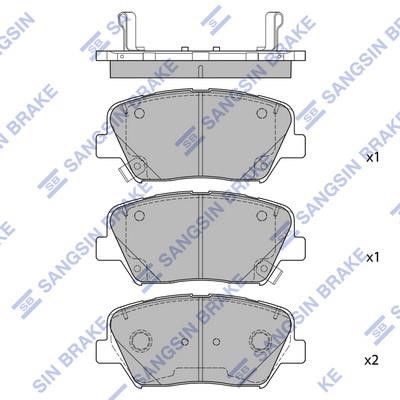 Sangsin SP4488 Brake Pad Set, disc brake SP4488