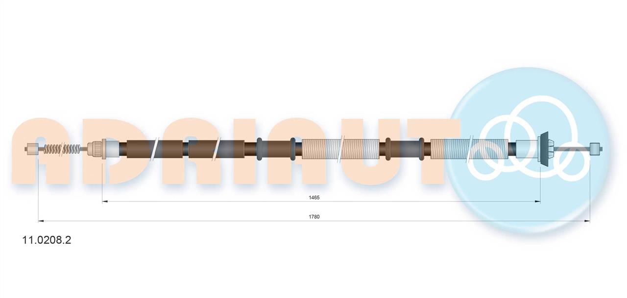 Adriauto 11.0208.2 Cable Pull, parking brake 1102082