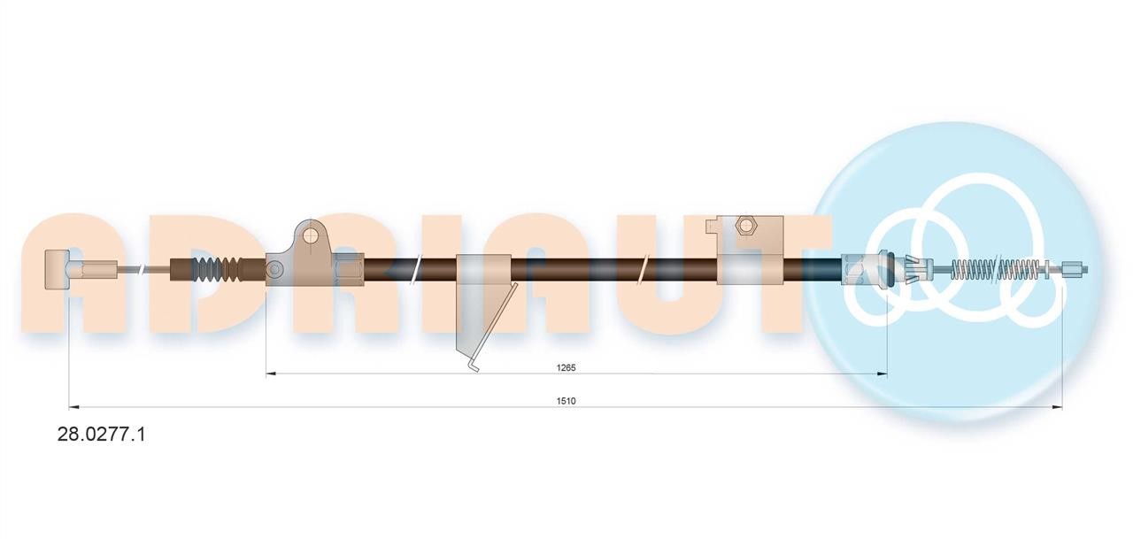 Adriauto 28.0277.1 Cable Pull, parking brake 2802771