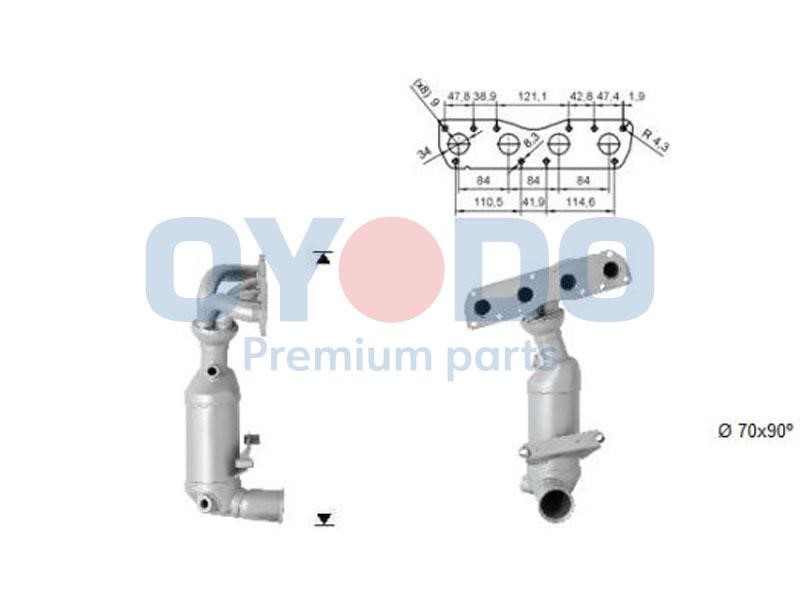 Cat converter Mini: 10N0101OYO Oyodo Catalytic Converter