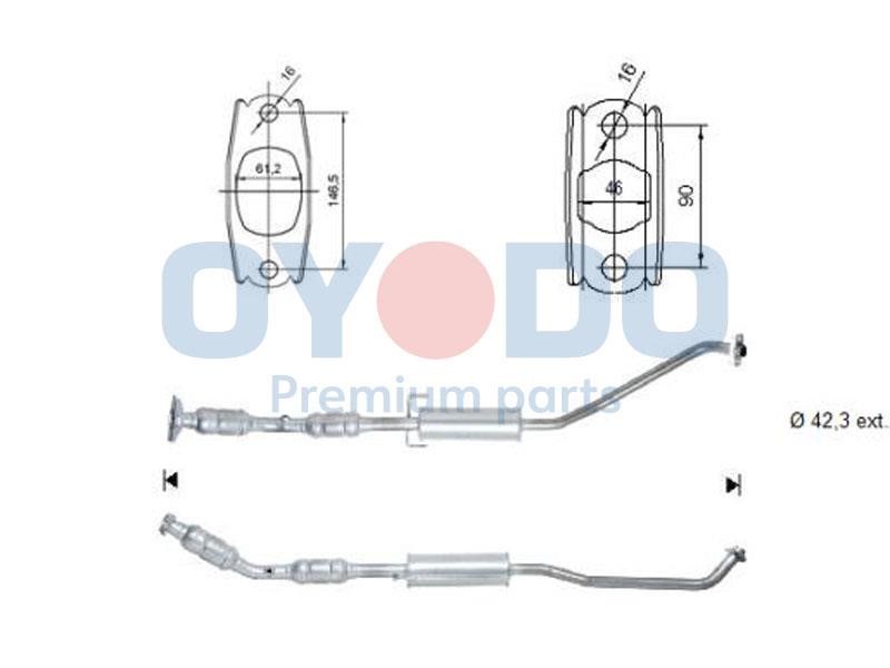 Catalytic exhaust system Toyota Corolla: 10N0120OYO Oyodo Catalytic Converter