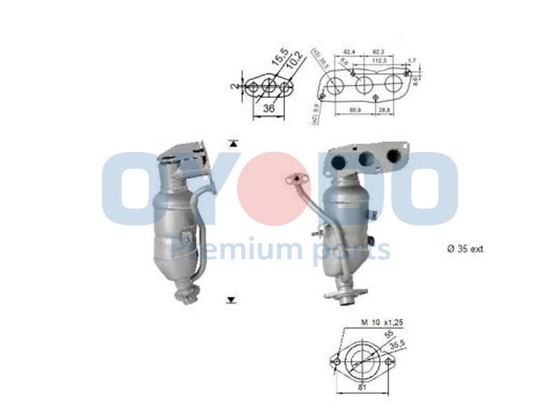 Catalyst exhaust Toyota Yaris: 10N0151OYO Oyodo Catalytic Converter