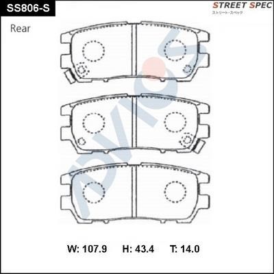 Advics SS806-S Rear disc brake pads, set SS806S