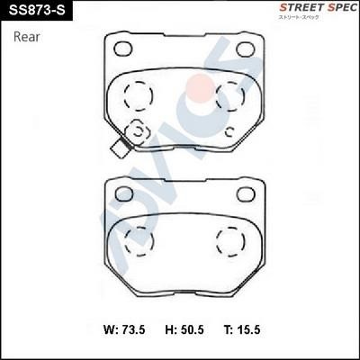 Advics SS873-S Brake Pad Set, disc brake SS873S