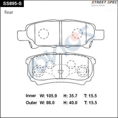 Advics SS895-S Front disc brake pads, set SS895S