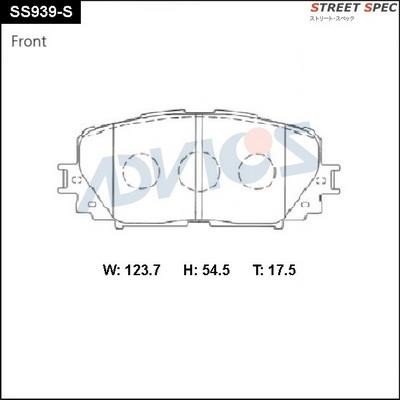 Advics SS939-S Front disc brake pads, set SS939S