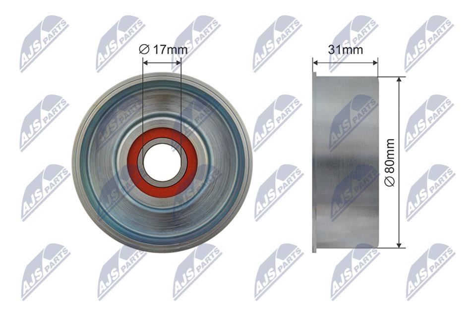 NTY RRK-NS-003 Tensioner pulley, v-ribbed belt RRKNS003