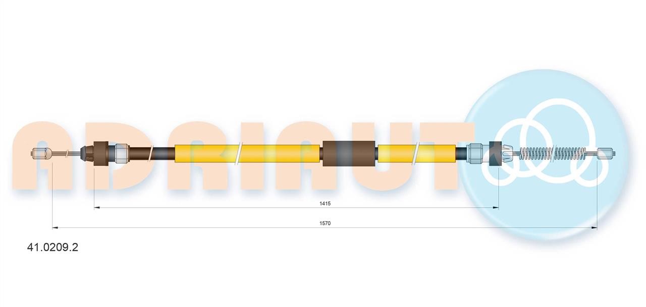 Adriauto 41.0209.2 Cable Pull, parking brake 4102092