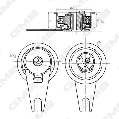 GMB GTB0630 Tensioner pulley, timing belt GTB0630