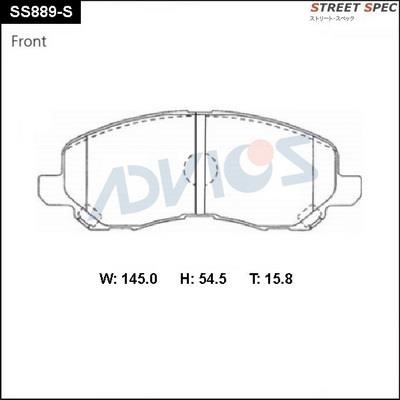 Advics SS889-S Front disc brake pads, set SS889S