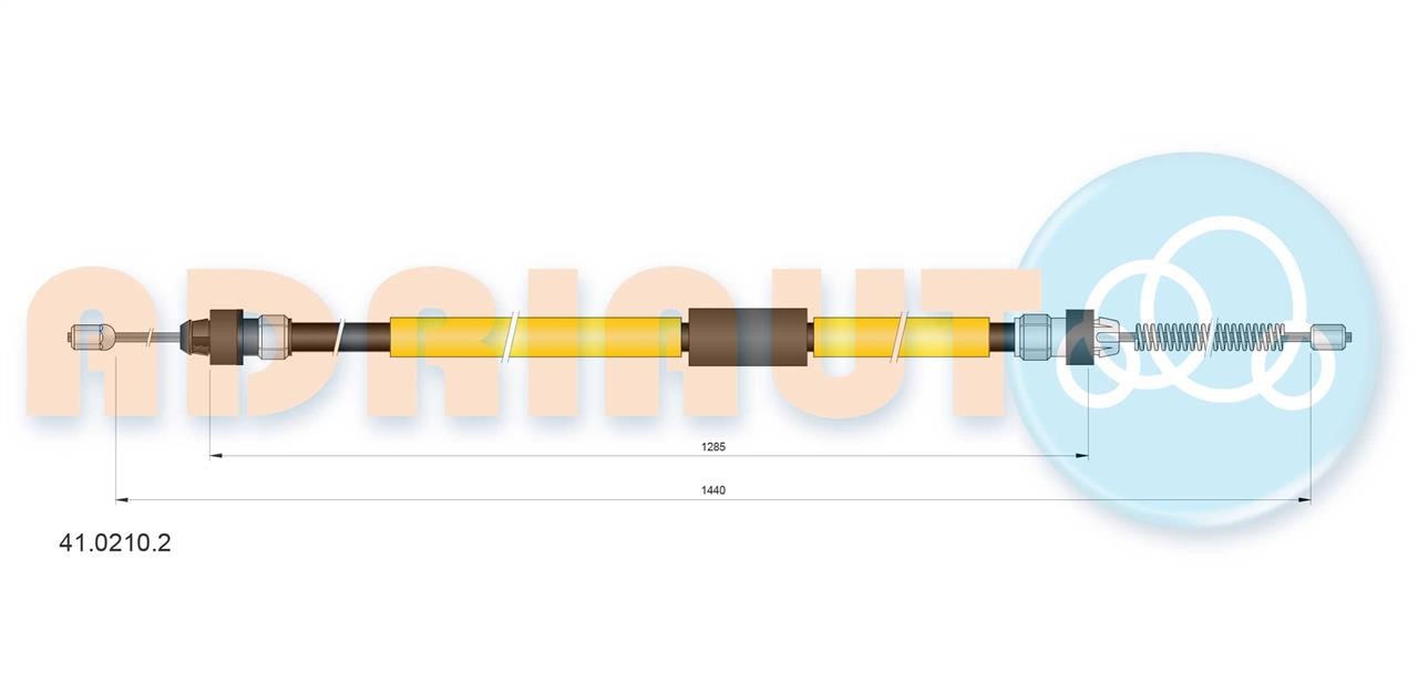 Adriauto 41.0210.2 Cable Pull, parking brake 4102102