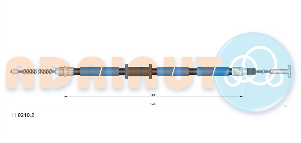 Adriauto 11.0210.2 Cable Pull, parking brake 1102102